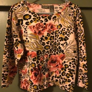 June Ashley leopard print sleeve shirt